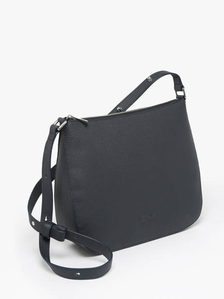 Sac Porté épaule Lou Cuir Nathan baume Bleu egee 5 vue secondaire 2