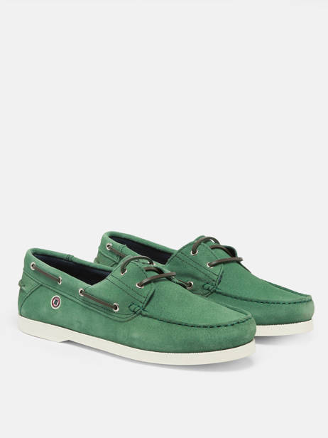 Chaussures Bateau En Cuir Serge blanco Vert men CHA2108A vue secondaire 2