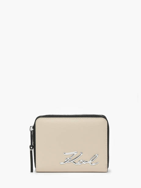 Portefeuille K/signature Cuir Karl lagerfeld Beige k signature 240W3202