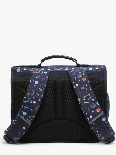 Cartable Enfant 2 Compartiments Cameleon Bleu retro CA35 vue secondaire 4