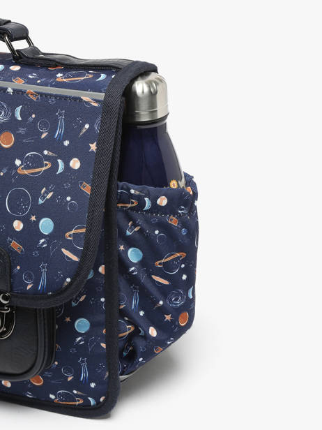 Cartable Enfant 2 Compartiments Cameleon Bleu retro CA35 vue secondaire 5