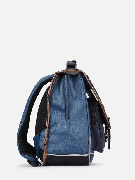 Cartable 2 Compartiments Cameleon Bleu vintage fantasy PBVGCA35 vue secondaire 3