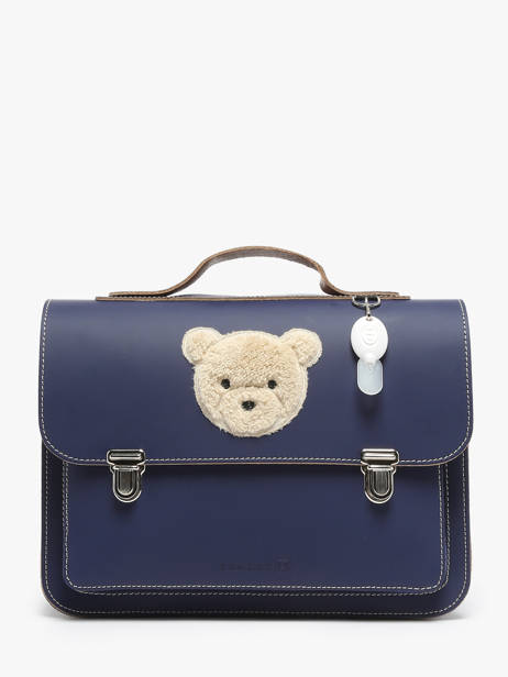 Cartable Nounours Cuir Own stuff Bleu preschool 14TEDDY