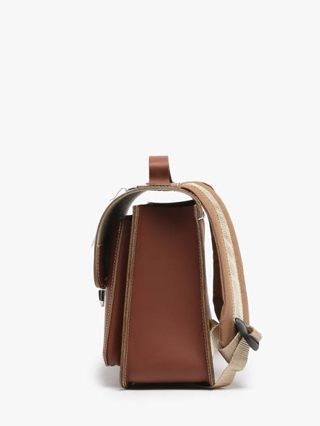 Cartable Nounours Cuir Own stuff Marron preschool 14TEDDY vue secondaire 2