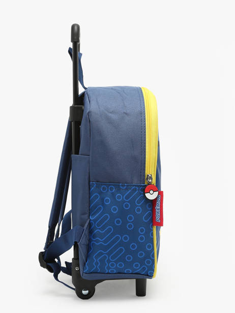 Sac à Dos à Roulettes 1 Compartiment Pokemon Bleu energie electrique 23AK204F vue secondaire 2