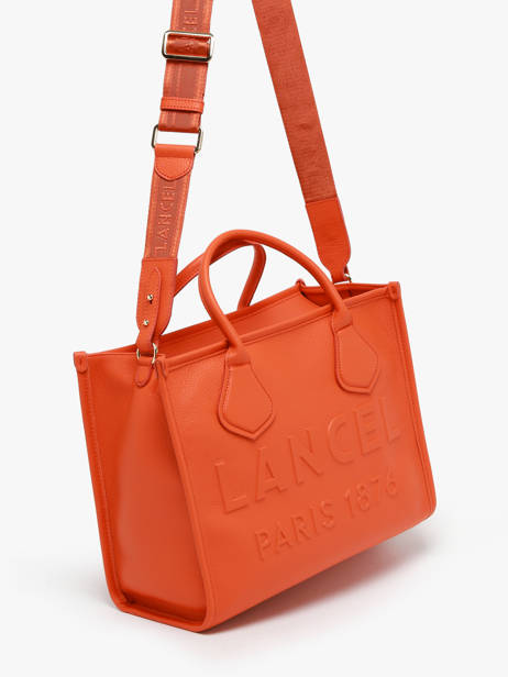 Cabas Zippé M Jour Cuir Lancel Orange jour A12996 vue secondaire 2