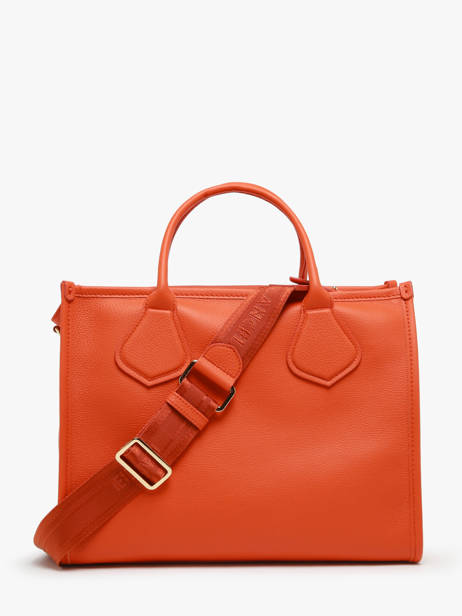 Cabas Zippé M Jour Cuir Lancel Orange jour A12996 vue secondaire 4