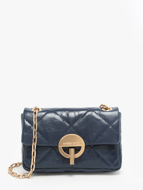 Sac Nano Moon En Cuir Craquelé Vanessa bruno Bleu moon 84V40326