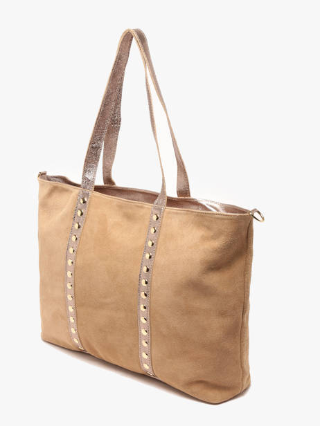 Sac Porté épaule A4 Velvet Cuir Milano Beige velvet VE24064 vue secondaire 2