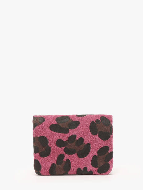 Porte-monnaie Cuir Milano Rose velvet leopardo VL23092 vue secondaire 2