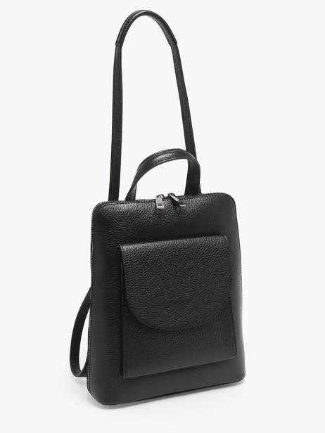 Sac à Dos Et épaule Milano Noir caviar CA240615 vue secondaire 2