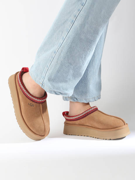 Chaussons Tazz à Plateformes En Cuir Ugg Marron women 1122553 vue secondaire 1