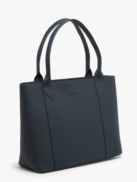 Sac Cabas Delft Cuir Nathan baume Bleu mondrian 5 vue secondaire 2