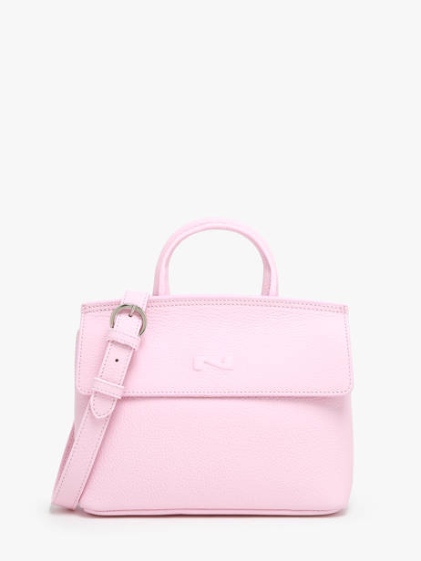 Sac Bandoulière Calie Cuir Nathan baume Rose nathan 19