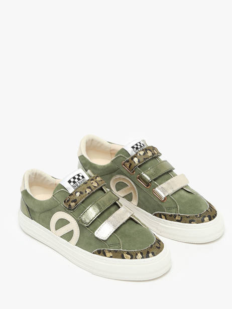 Sneakers Velcro Strike En Cuir No name Vert women GLGL0466 vue secondaire 2