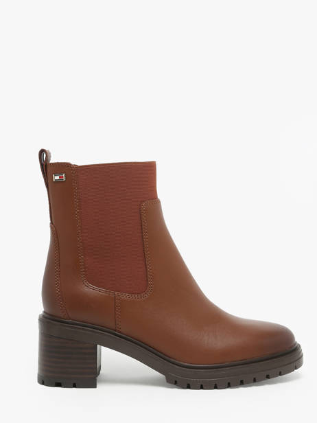 Bottines à Talon En Cuir Tommy hilfiger Marron women 8163GPK