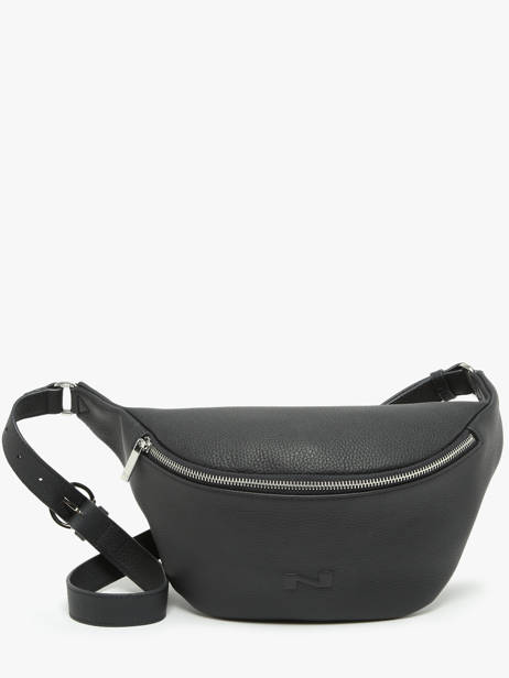 Sac Banane Large Derby Bis Cuir Nathan baume Noir n city 22