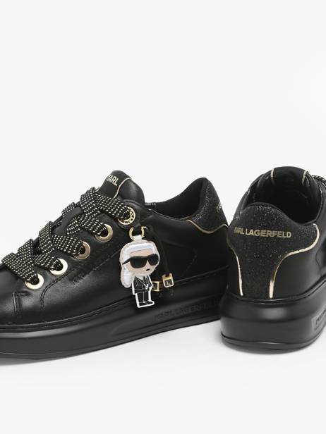 Sneakers Kapri Keychain En Cuir Karl lagerfeld Noir women KL62574F vue secondaire 3