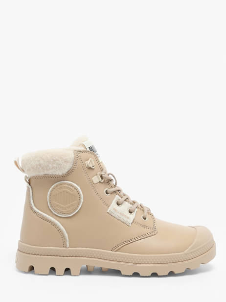 Bottines Pampa Hi Snow Warm En Cuir Palladium Beige women 94380235