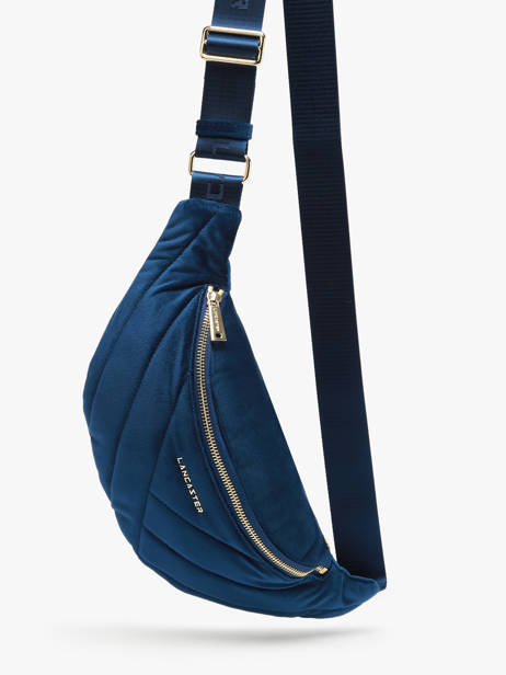 Sac Banane Lancaster Bleu velvet matelasse 17 vue secondaire 2