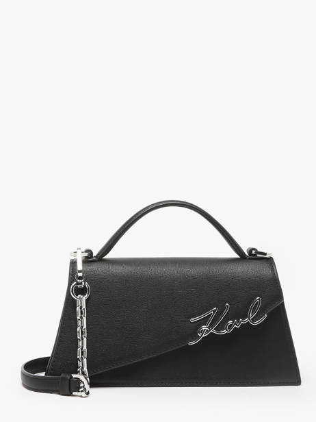 Sac Bandoulière K Signature Cuir Karl lagerfeld Noir k signature 246W3099