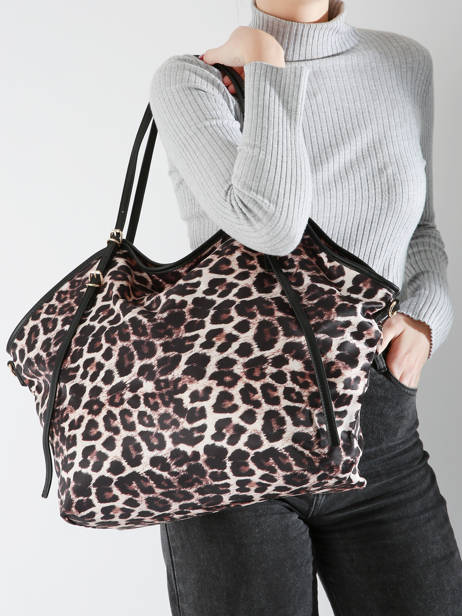 Sac Porté épaule Leopard Nylon Miniprix Beige leopard BV24645 vue secondaire 1