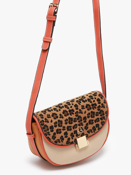 Sac Bandoulière Leopard Lulu castagnette Multicolore leopard TURENNE vue secondaire 1