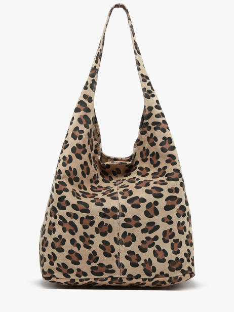 Sac Porté épaule Velvet Leopardo Cuir Milano Beige velvet leopardo VL24062 vue secondaire 4