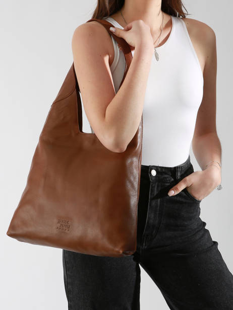 Sac Porté épaule Cow Cuir Basilic pepper Marron cow BCOW2M vue secondaire 1