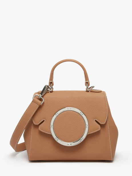Sac Porté Main Yumi Cuir Nathan baume Marron ginkgo 4