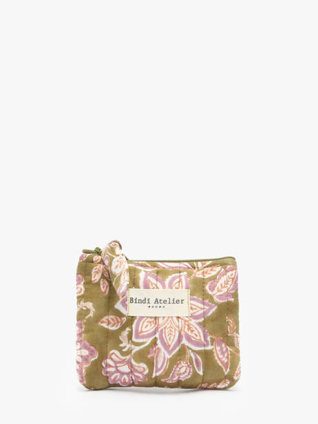 Porte-monnaie Bindi atelier Vert floral PM