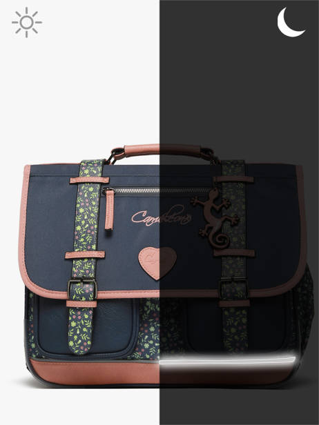 Cartable Enfant 3 Compartiments Cameleon Bleu vintage fantasy CA41 vue secondaire 8