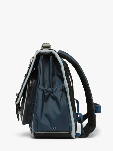 Cartable 2 Compartiments Cameleon Bleu vintage urban CA38 vue secondaire 2