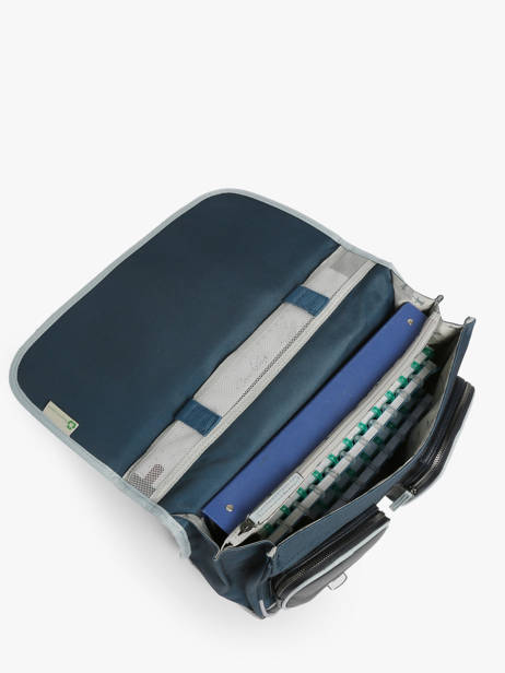 Cartable 2 Compartiments Cameleon Bleu vintage urban CA38 vue secondaire 3