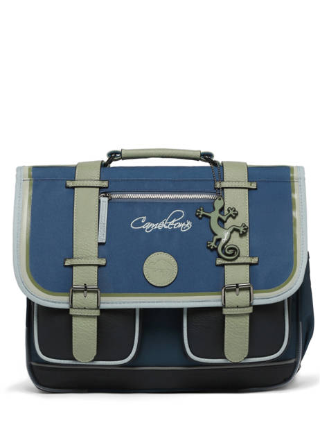 Cartable 2 Compartiments Cameleon Bleu vintage urban CA38 vue secondaire 7