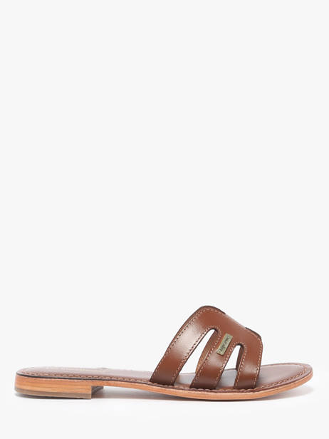 Mules Damia En Cuir Les tropeziennes Marron accessoires DAMIA