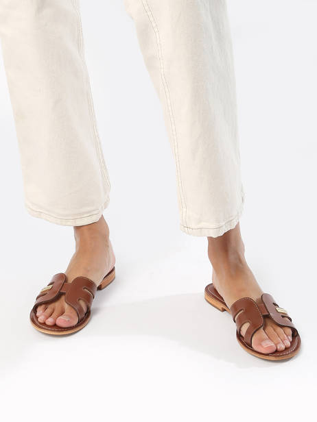 Mules Damia En Cuir Les tropeziennes Marron accessoires DAMIA vue secondaire 1