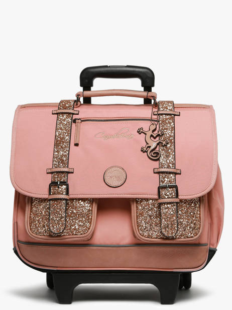 Cartable à Roulettes 3 Compartiments Cameleon Rose vintage fantasy CR41