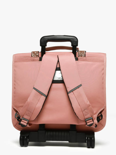 Cartable à Roulettes 3 Compartiments Cameleon Rose vintage fantasy CR41 vue secondaire 4