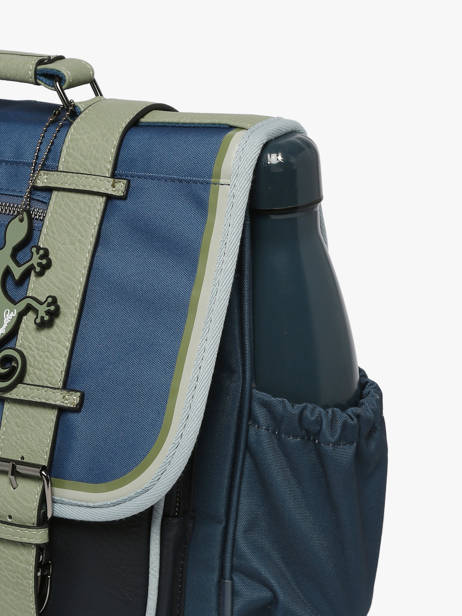 Cartable 2 Compartiments Cameleon Bleu vintage urban CA38 vue secondaire 5