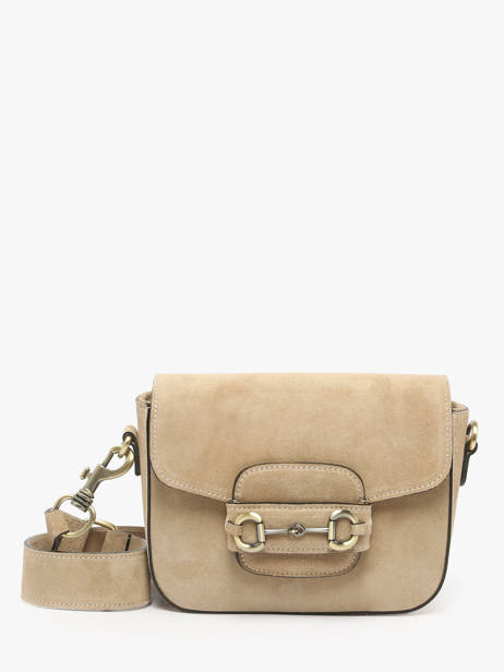Sac Bandoulière Velvet Cuir Milano Beige velvet VE260611