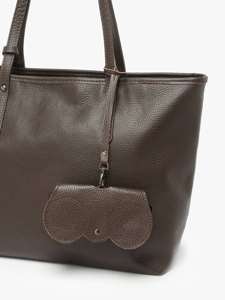 Étui Lunettes Caviar Cuir Milano Marron caviar CA25069 vue secondaire 1