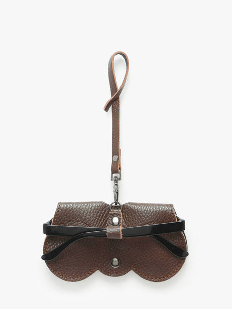 Étui Lunettes Caviar Cuir Milano Marron caviar CA25069 vue secondaire 3