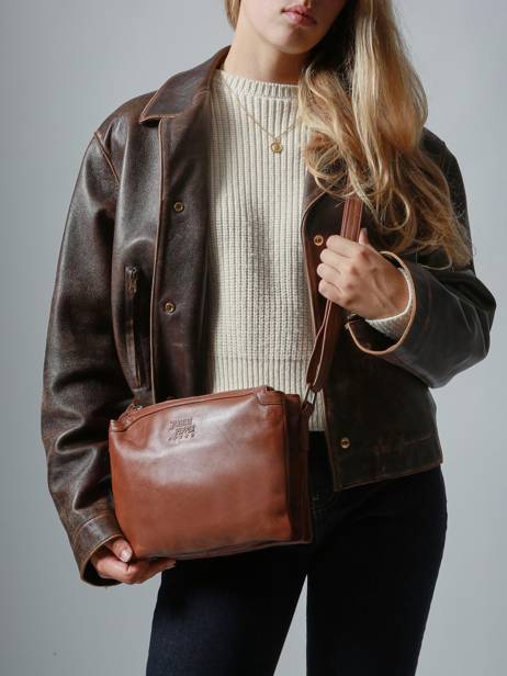 Sac Bandoulière Cow Cuir Basilic pepper Marron cow BCOW83 vue secondaire 1