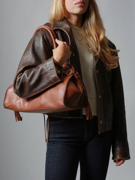 Shoulder Bag Cow Leather Basilic pepper Brown cow BCOW84 other view 1