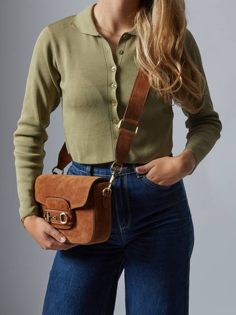 Sac Bandoulière Velvet Cuir Milano Marron velvet VE260611 vue secondaire 1