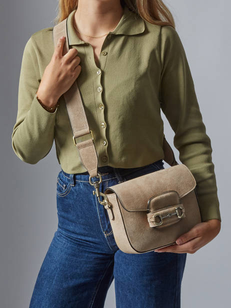 Sac Bandoulière Velvet Cuir Milano Beige velvet VE260611 vue secondaire 1