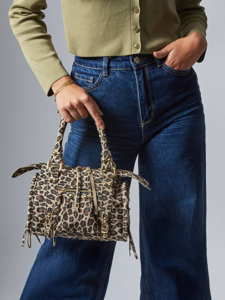 Sac Bandoulière Velvet Leopardo Cuir Milano Beige velvet leopardo VL24093 vue secondaire 1