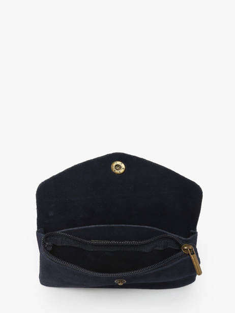 Porte-monnaie Velvet Cuir Milano Bleu velvet VE23113 vue secondaire 1