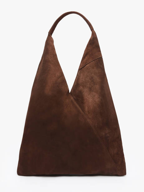 Sac Porté épaule A4 Velvet Cuir Milano Marron velvet VE25069 vue secondaire 4